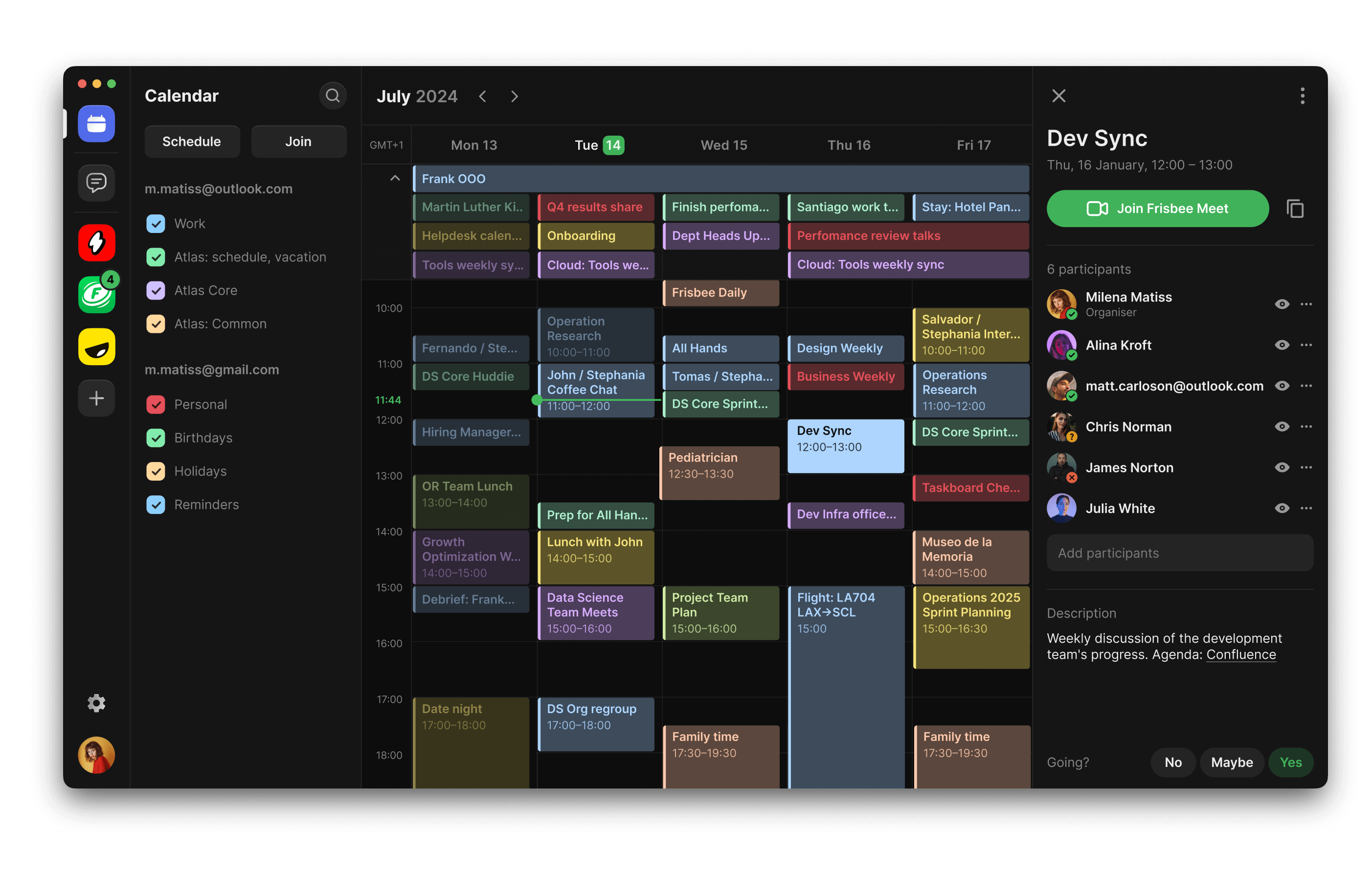 Frisbee · How we launched a calendar in the corporate messenger and helped users schedule meetings without switching to other services